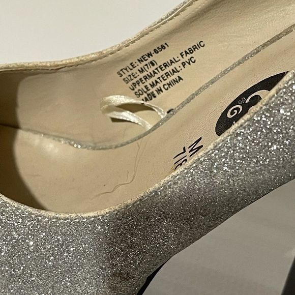 Rue 21 Silver Glitter Platform Heels – Size M (7/8) - Picture 8 of 10